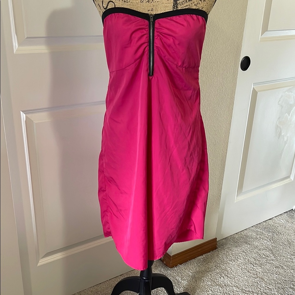 Roxy Pink Ruched Strapless Dress. XL